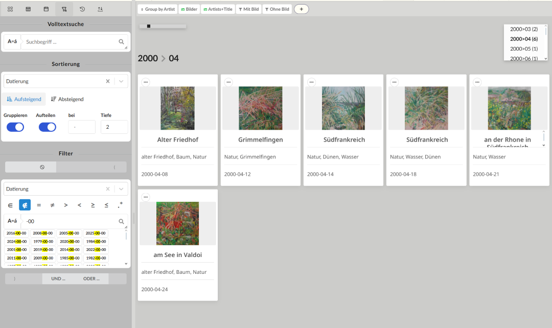 Gruppierung nach Monaten