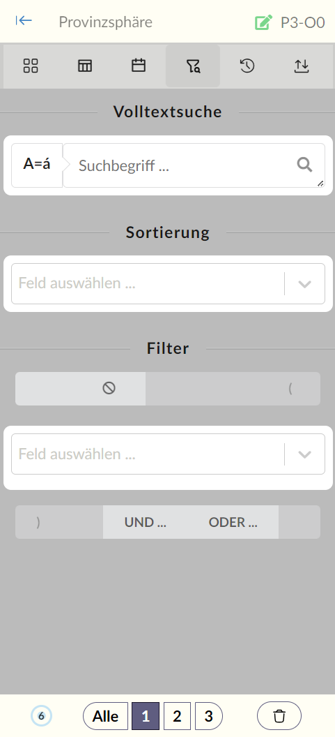 Seitenleiste in Moliri DB
