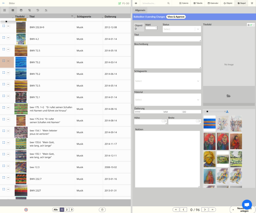 Tabelle- & Objektansicht